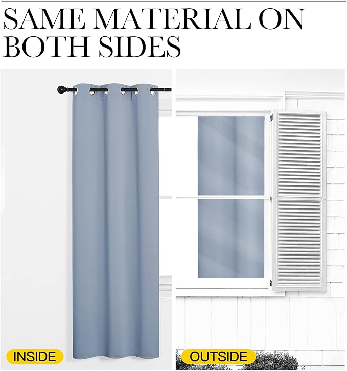NICETOWN Vintage Blue Blackout Curtains 102 inches Length - Image 5