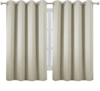 LEMOMO Light Beige Blackout Curtains/52 x 45 Inch Length Kids Curtains/Set of 2 - Image 2