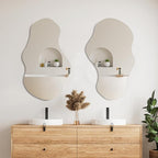 PERFNIQUE Irregular Wall Mirror Asymmetrical Mirror, Cloud Frameless, Wall - Image 8