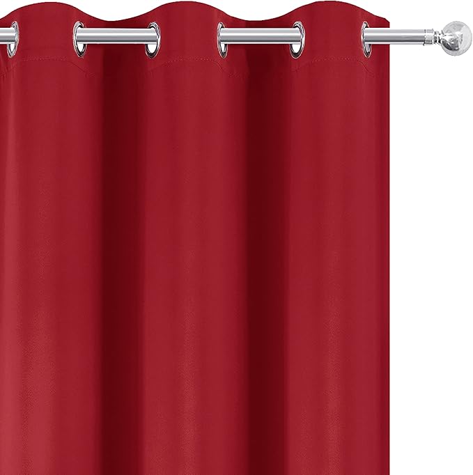 LEMOMO Bright Red Blackout Curtains 52 x 54 Inch Length/Set of 2 Curtain - Image 6
