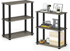 Furinno TURN-S-TUBE Storage Shelves Set of 2, 3-Tier Book Shelf, Corner Shelf by Furinno-FitsYourSpaceFitsYourBudget
