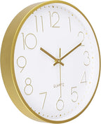 Foxtop Gold Wall Clock 12 Inch Silent Non-Ticking Battery Operated Round Quartz - Image 7