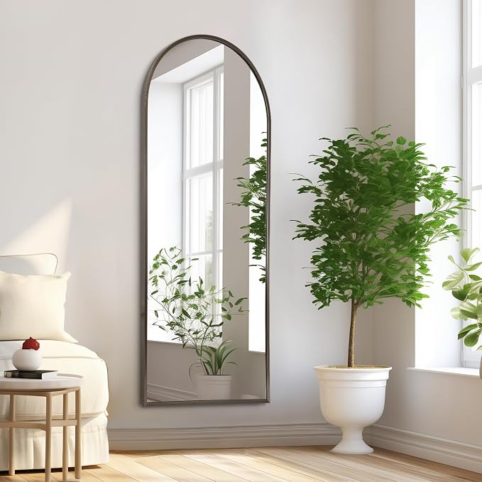 Large Arched Full Length Mirror, Arch Bathroom Wall Mirrors Metal Aluminum - Image 5