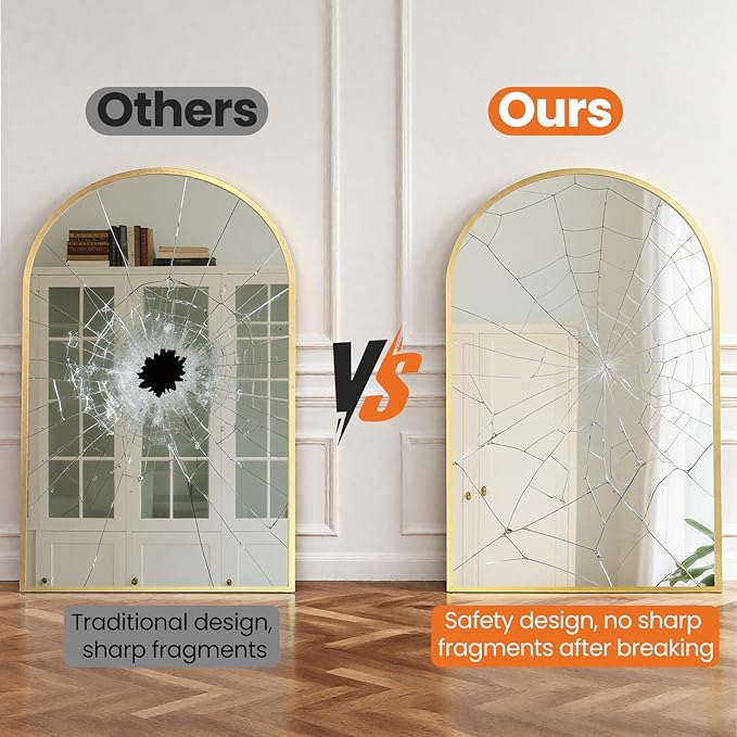 Sweetcrispy 30"x40" Arched Gold Bathroom Mirrors - Image 7