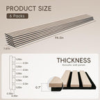 EVERECO 6 Pack Wood Slat Acoustic Wall Panels 92.5" × 7.87", 3D Sound Absorbing - Image 2