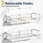 YASONIC Shower Caddy Adhesive, No Drill Bathroom Shower Organizers, - Image 7