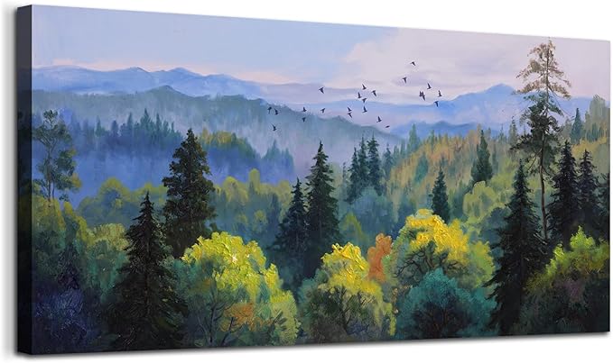 Ardemy Forest Landscape Canvas Painting 40"x20" by Ardemy