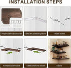 Floating Corner Shelves Set of 3, Solid Wood Picture Wall Shelf, Floating - Image 3