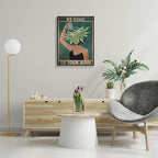 Framed Art Vintage Be Kind To Your Mind Poster Mental Health Quote Canvas Wall - Image 4