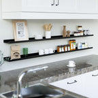 RICHER HOUSE 8 Set Black Floating Wall Mounted Shelves, Nursery Hanging Book - Image 5