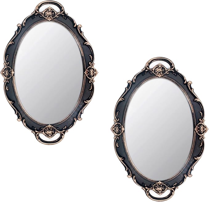 Eaoundm 14.5 x 10 inchs Oval Antique Decorative Wall Mirror Vintage Hanging by Eaoundm