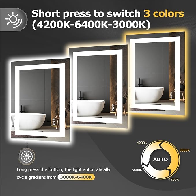 Hivone 28X20 LED Bathroom Mirror - Image 4