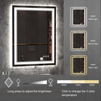 LED Mirror, 28x36 Inch Gradient Front and Backlight Lighted Mirror, 3 Colors - Image 5