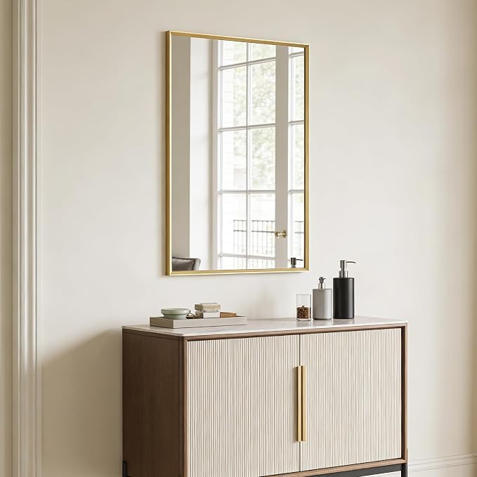 BOMINICA Brushed Gold Bathroom Mirror - Image 9