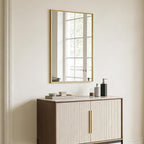 BOMINICA Brushed Gold Bathroom Mirror - Image 9