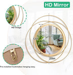 Large Gold Round Art Wall Mirror - Image 7