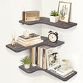 Homode Corner Shelves Wall Mounted, 3 Tier Wooden Hanging Shelves by Homode