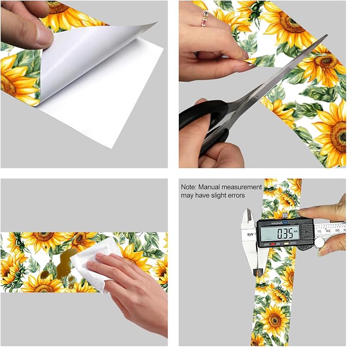 HOMETITUTE Wallpaper Border Peel and Stick Wall Border Sunflower Floral - Image 8