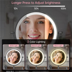 FUNTOUCH 5000mAh Rechargeable Wall Mounted Lighted Makeup Vanity Mirror - Image 4