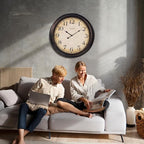 Crosstime 24 Inch Wall Clock Battery Operated Silent Round Vintage Large Wall - Image 6