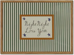 Vintage Night Night Love You Wall Art Mid Century Striped Nursery Bed Wall by YYNISPINWallArt