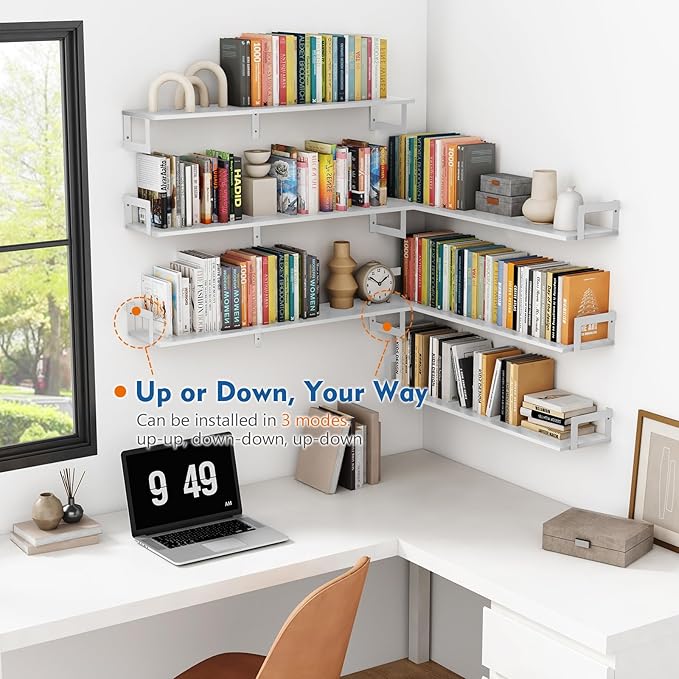 Harwaya White Floating Book Shelves - Image 5