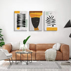 Framed Canvas Wall Art African Ethno Motive Wall Art Set, Abstract Ethno Art - Image 3