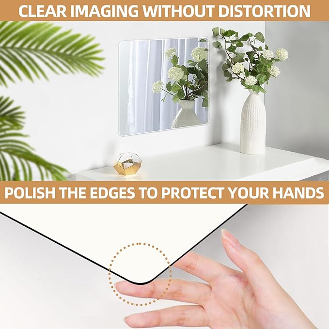 Stick on Small Mirror for Wall Decor Plastic Non Glass Sticky Kids Safety - Image 6