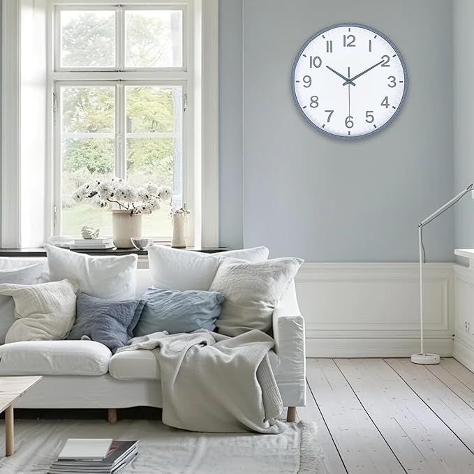 Wall Clocks Battery Operated 8 inch Modern Wall Clock, Silent Non Ticking Wall - Image 6