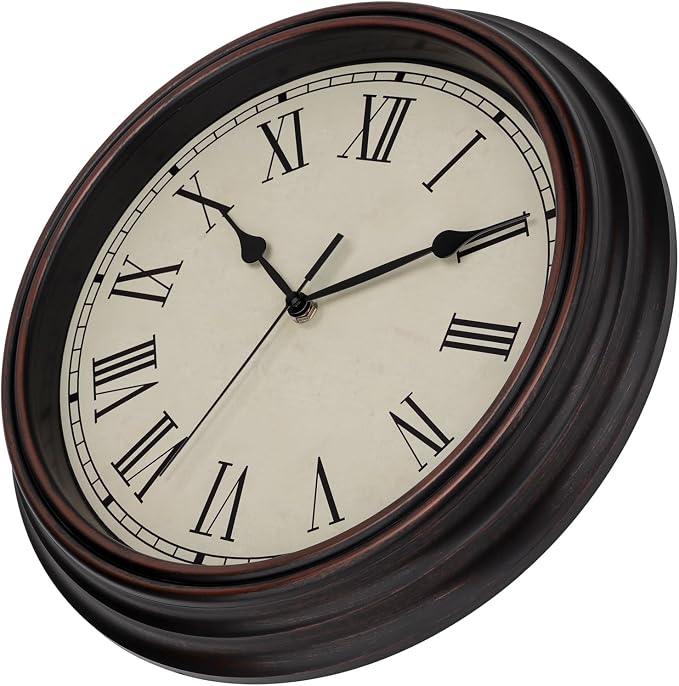 Foxtop 14 Inch Roman Numerals Wall Clock Battery Operated Silent Non-Ticking - Image 5
