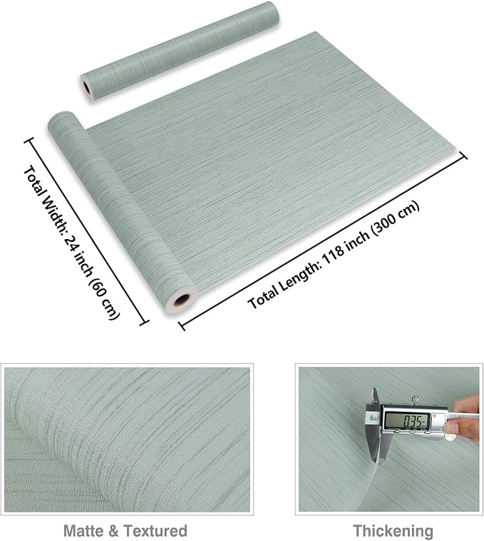 CRE8TIVE 24"x118" Mint Green Grasscloth Peel and Stick Wallpaper - Image 7