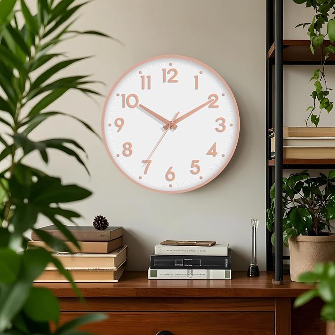 Mosewa Wall Clock 10 Inch, Battery Operated Silent Non-Ticking Modern Analog - Image 2
