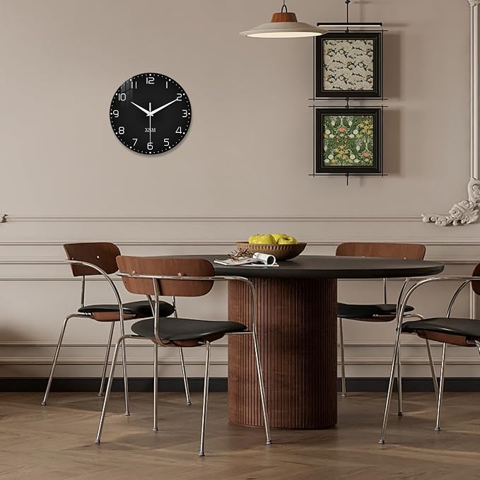 XNM Minimalist Wall Clocks for Living Room Glass Small Wall Clocks Battery - Image 7