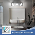 Modern LED Small Bathroom Lights Fixtures 3-Light, Stainless Steel Chrome - Image 2