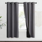 NICETOWN Grey Full Shade Curtain Panels, Pair of Thermal Insulated & Energy - Image 2