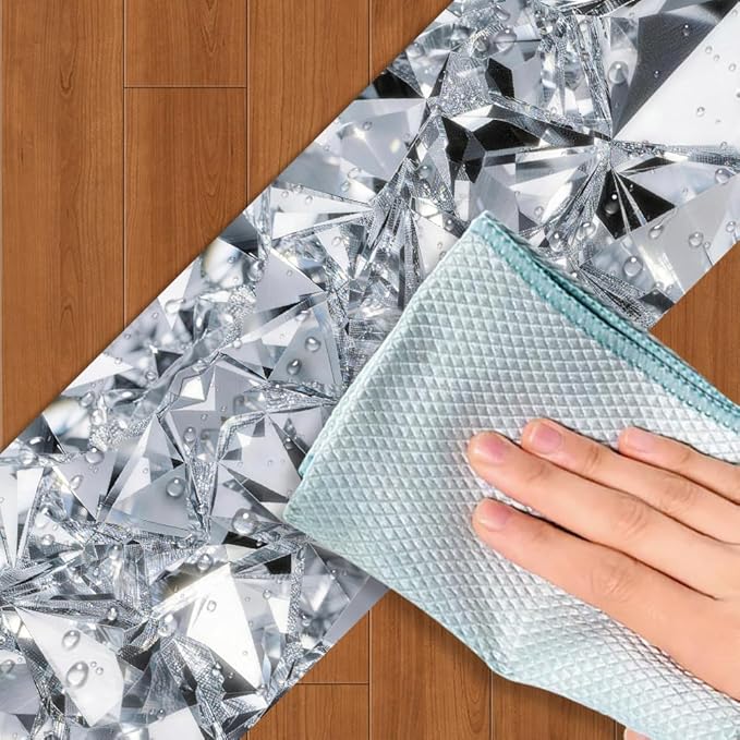 Diamond Wallpaper Border Peel and Stick 196.9 x 3.9 Inch Wall Border Trim - Image 3