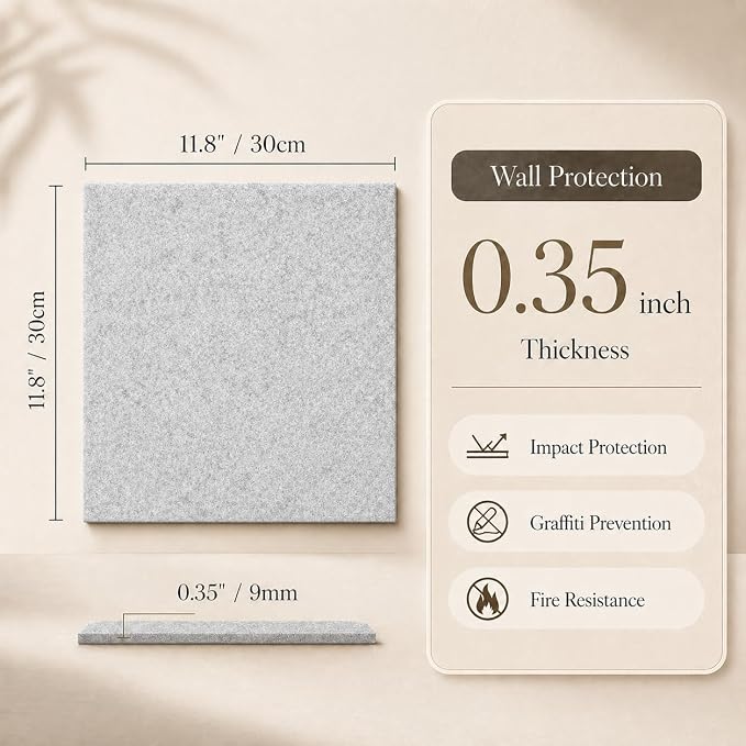 Large Cork Boards for Walls – 36" x 24" Self Adhesive Felt Wall Tiles - Image 2