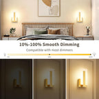 Joosenhouse Modern LED Wall Sconce Set of 2, Dimmable Hardwired Bathroom Vanity - Image 3