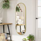 Large Oval Full Length Mirror, Pill Shaped Oblong Bathroom Wall-Mounted Mirrors - Image 5