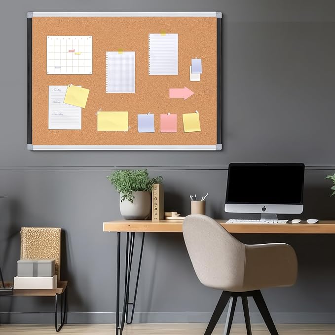 Large Cork Bulletin Board 36" x 48", 4 x 3 Office Board - Image 7