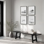 Framed Black and White Beach Wall Art, 4 Piece Coastal Photography Canvas - Image 5