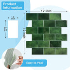 Art3d Peel and Stick Green Wall Tiles – 12"x12" Thicker Design Backsplash - Image 8