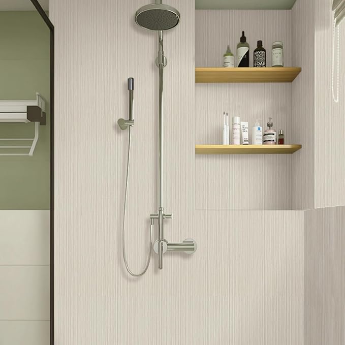 TANONE Beige Grasscloth Peel and Stick Wallpaper, Faux Linen Textured Self - Image 5