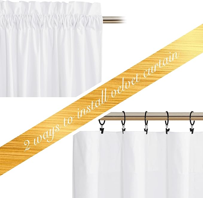NICETOWN Insulated White Velvet Curtains - Image 3