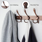TICONN Wall Mounted Coat Rack, Five Heavy Duty Tri Hooks All Metal Construction - Image 4