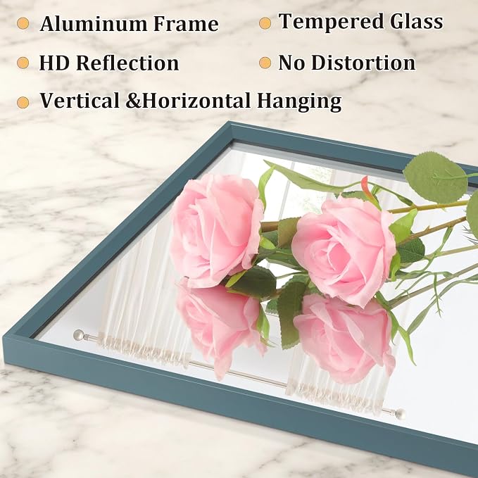 AAZZKANG Metal Framed Rectangle Wall Mounted Mirror Decorative Modern Bedroom - Image 3
