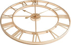 CLXEAST Champagne Gold Metal Wall Clock, Large Roman Numeral 24 Inch Wall Clocks - Image 8