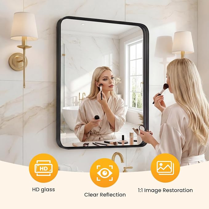 OLIXIS Bathroom Mirror for Over Sink, 24x36 Inch Wall Rectangle Mirror - Image 3
