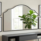 Besdomus Large Scalloped Black Mirror: 47"x31" Modern Minimalist Wood Frame - Image 6