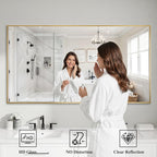 Koonmi Gold Mirrors for Wall, 30x60 Inch Bathroom Mirror, Rectangular Wall - Image 3